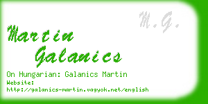 martin galanics business card